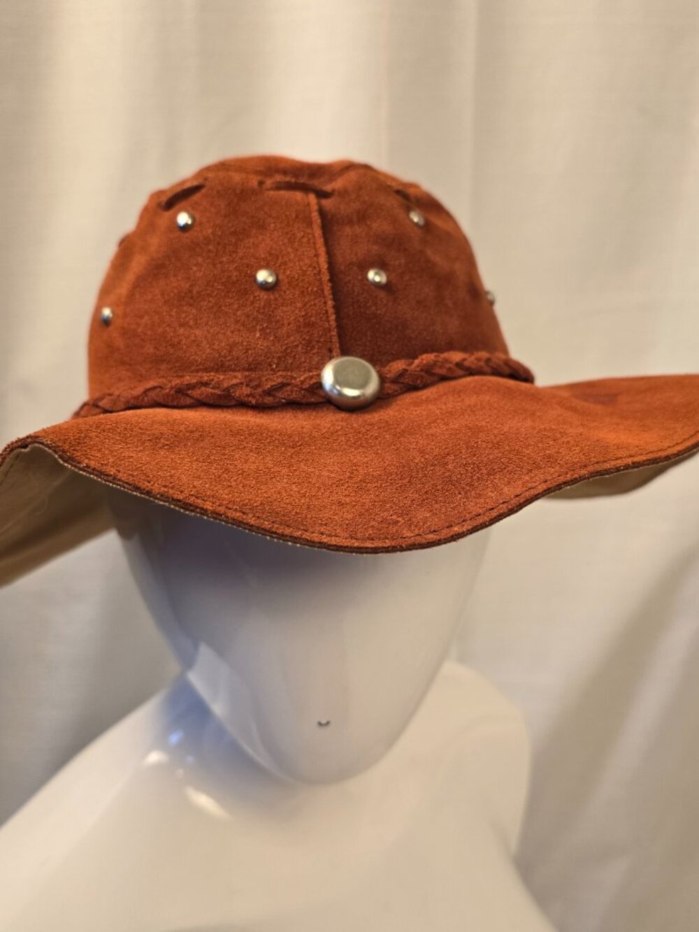 1970's Brown Suede Hat - Picture 2 of 3